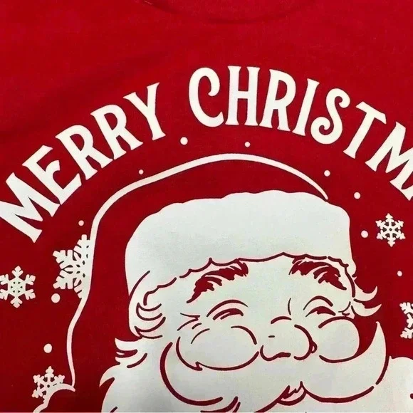 Holiday Time Christmas Santa Shirt Red & White Long Sleeved Size Extra  Small - Picture 5 of 16